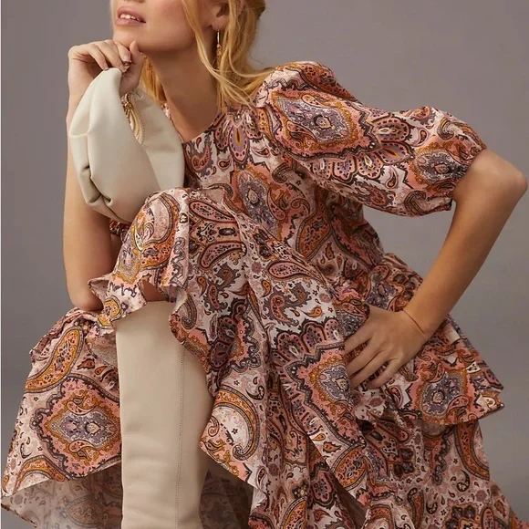 Anthropologie | Dresses | Kachel X Anthropologie Tiered Paisley Maxi Dress  Cotton Elegance Sundress New | Poshmark